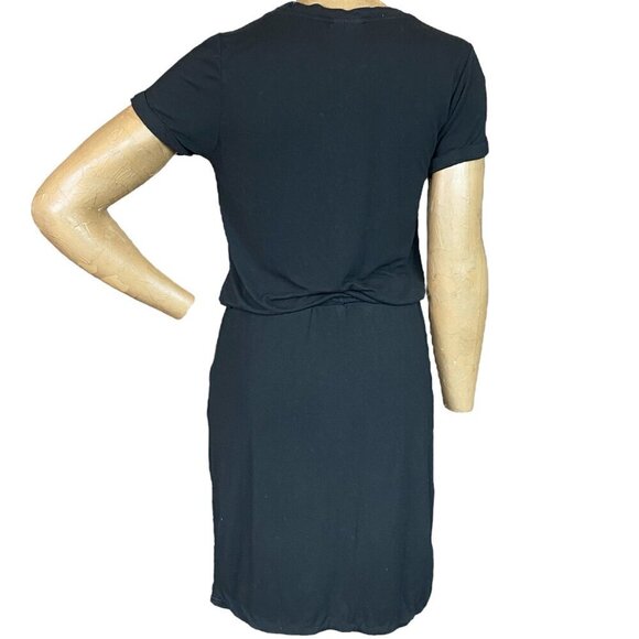 32 DEGREES Cool Women's Short Sleeve Comfy Elastic Waist Lux Dress S Black #350A - Picture 6 of 9